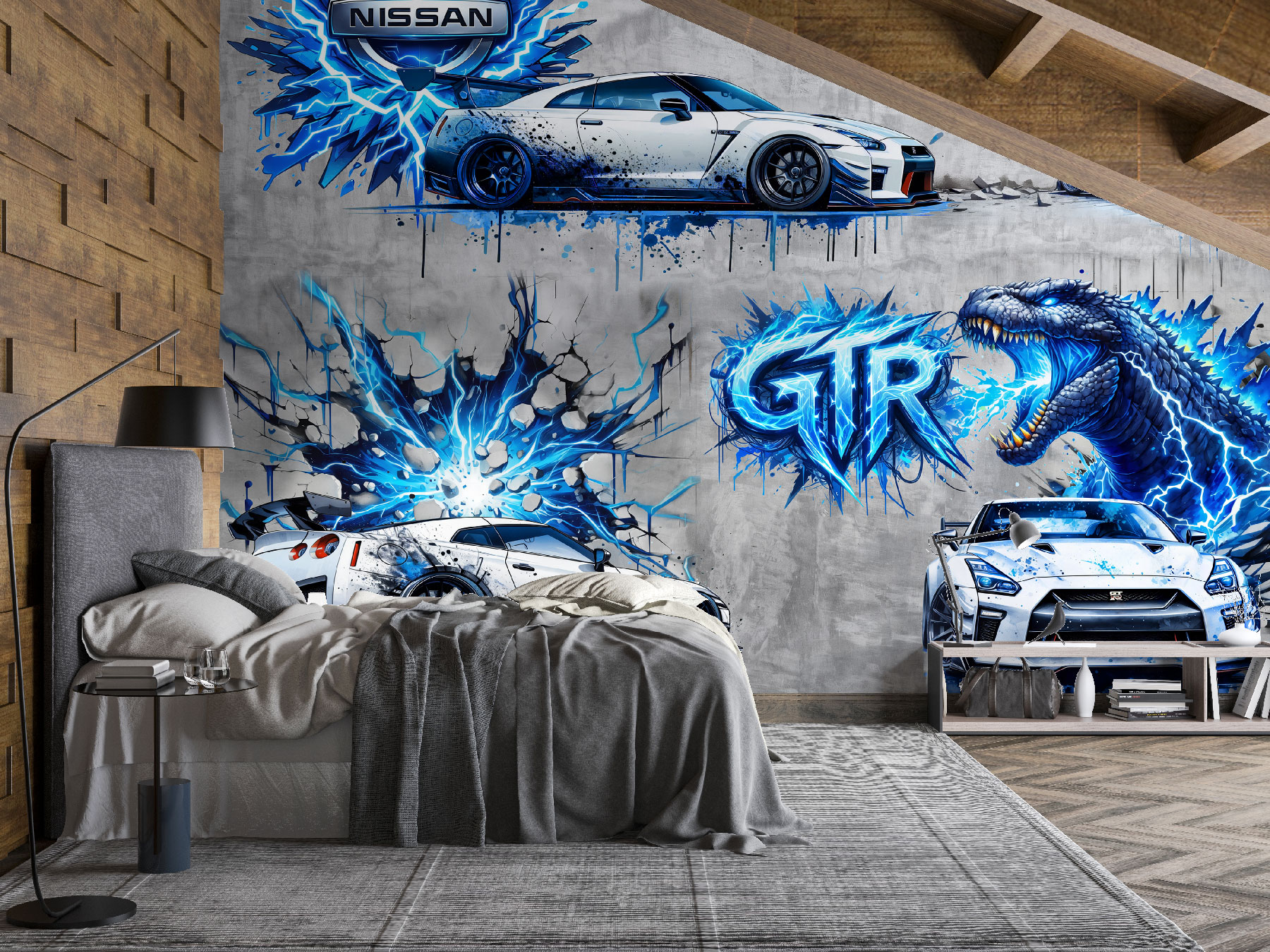 Фототапет Графити Nissan GTR